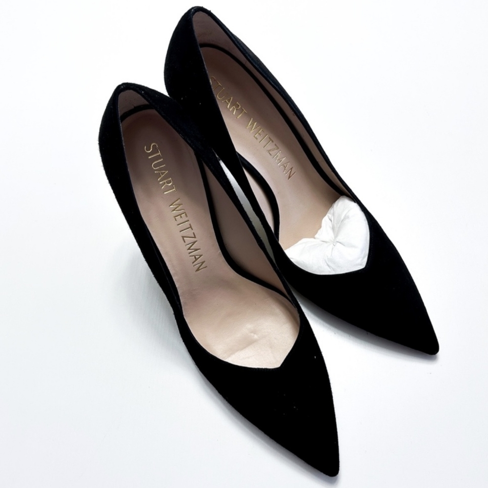 Stuart Weitzman Anny 100 mm Black Suede High Heel Pumps Size 10 Style s5252